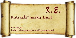 Kutnyánszky Emil névjegykártya